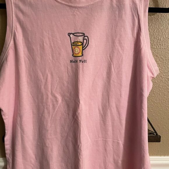 Life Is Goid Half Full Lemonade Pink Womens Tank Top L - Picture 9 of 13